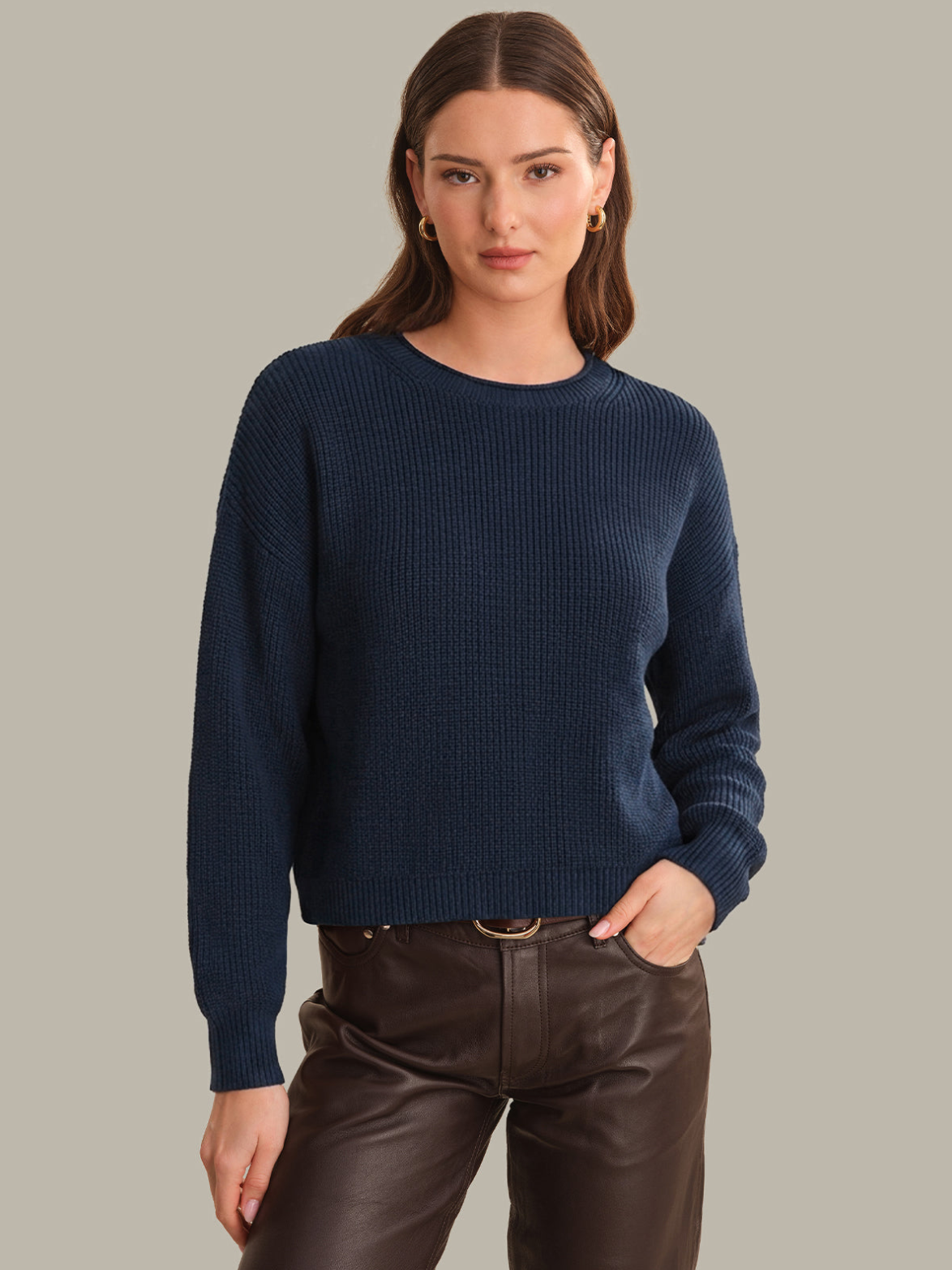 DAPHNE CROPPED PULLOVER - DARK BLUE