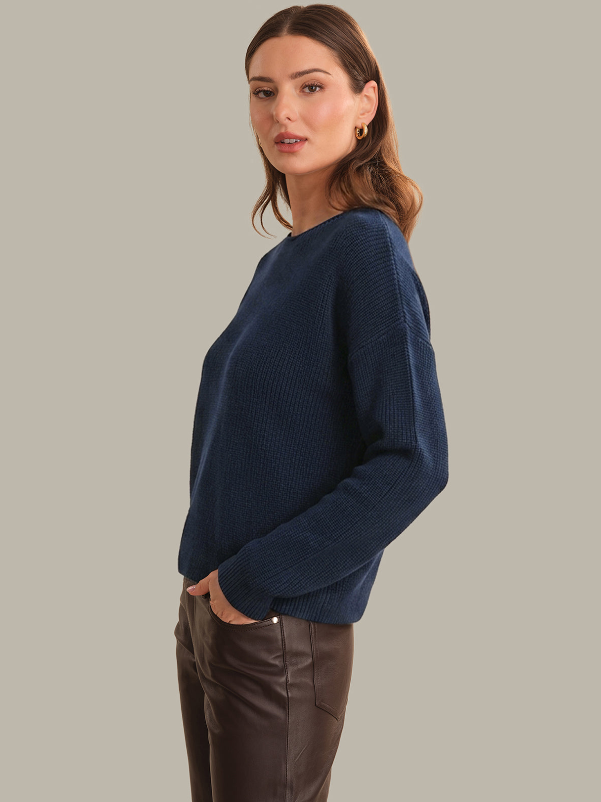 DAPHNE CROPPED PULLOVER - DARK BLUE
