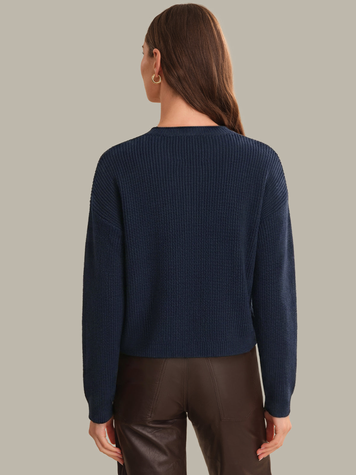 DAPHNE CROPPED PULLOVER - DARK BLUE