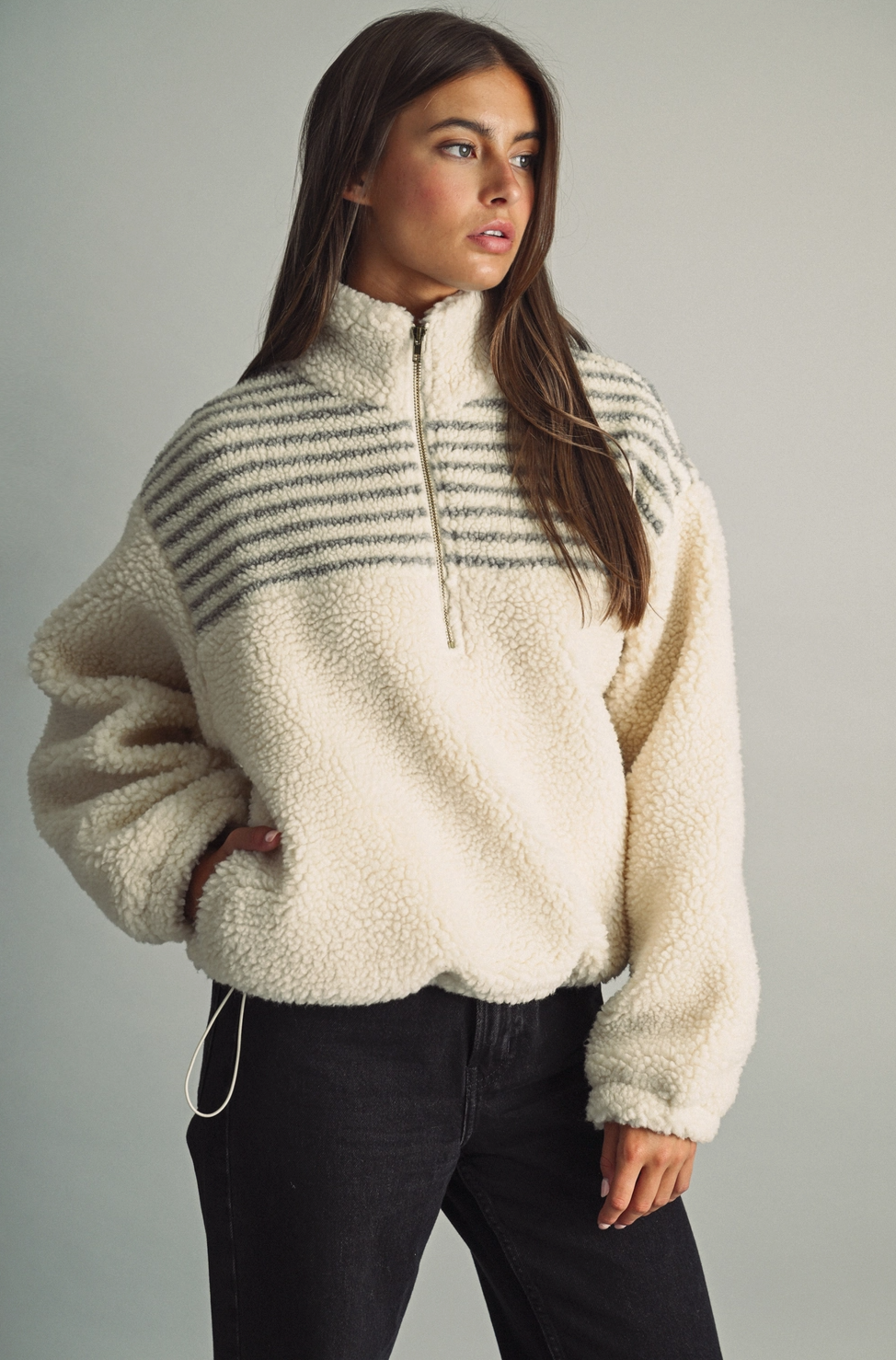 Olivia Half Zip Sherpa Pullover