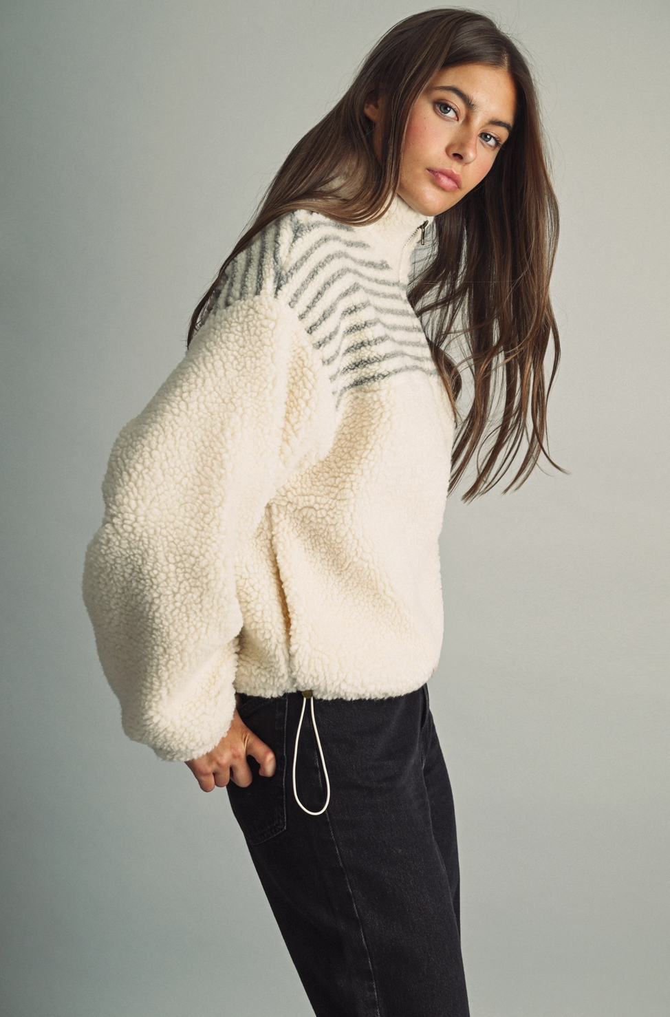 Olivia Half Zip Sherpa Pullover