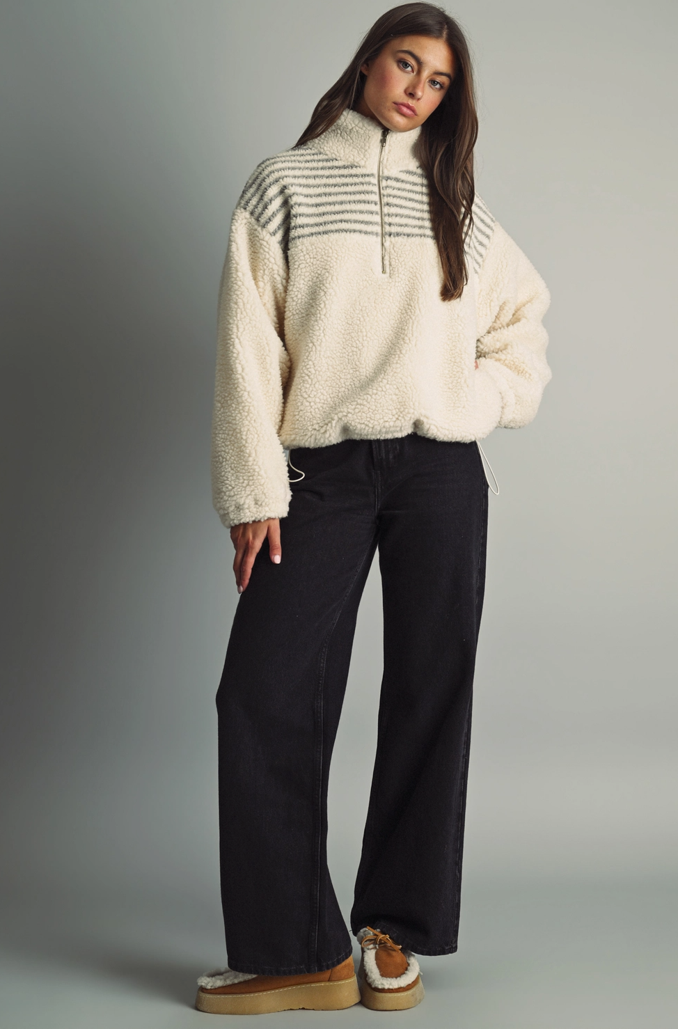 Olivia Half Zip Sherpa Pullover