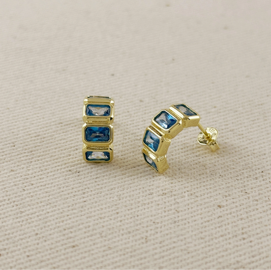 Blue Chunky Earrings