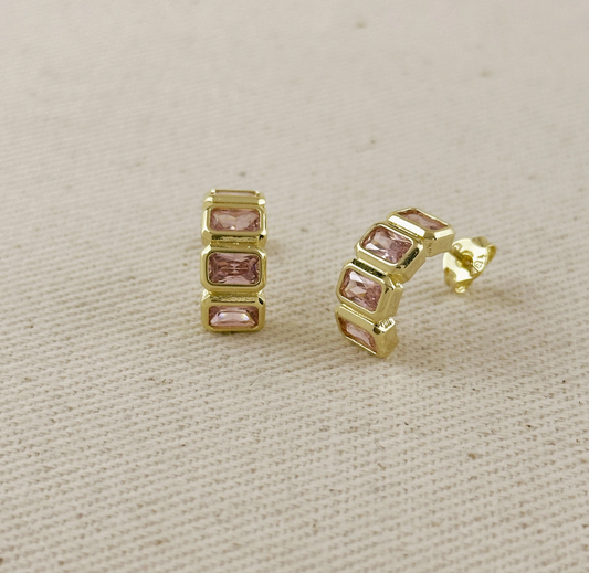 Pink Chunky Earrings