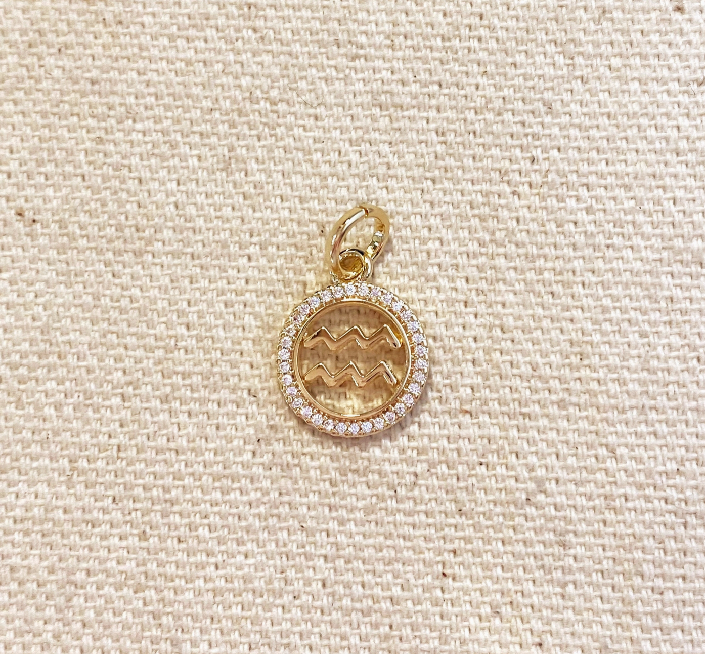 Gold Filled CZ Outlined Zodiac Pendant