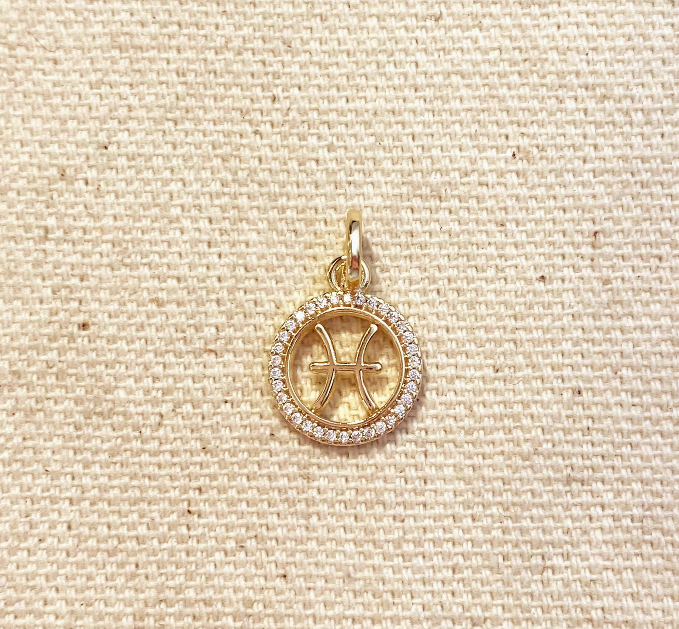 Gold Filled CZ Outlined Zodiac Pendant