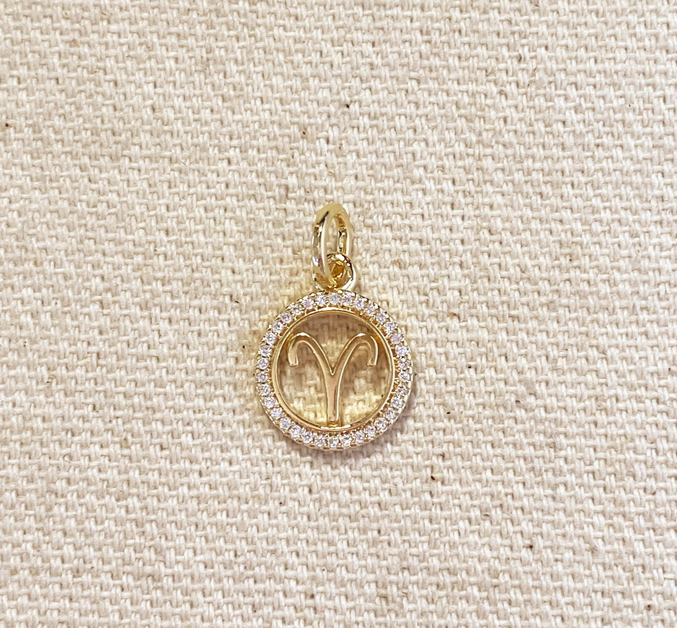 Gold Filled CZ Outlined Zodiac Pendant