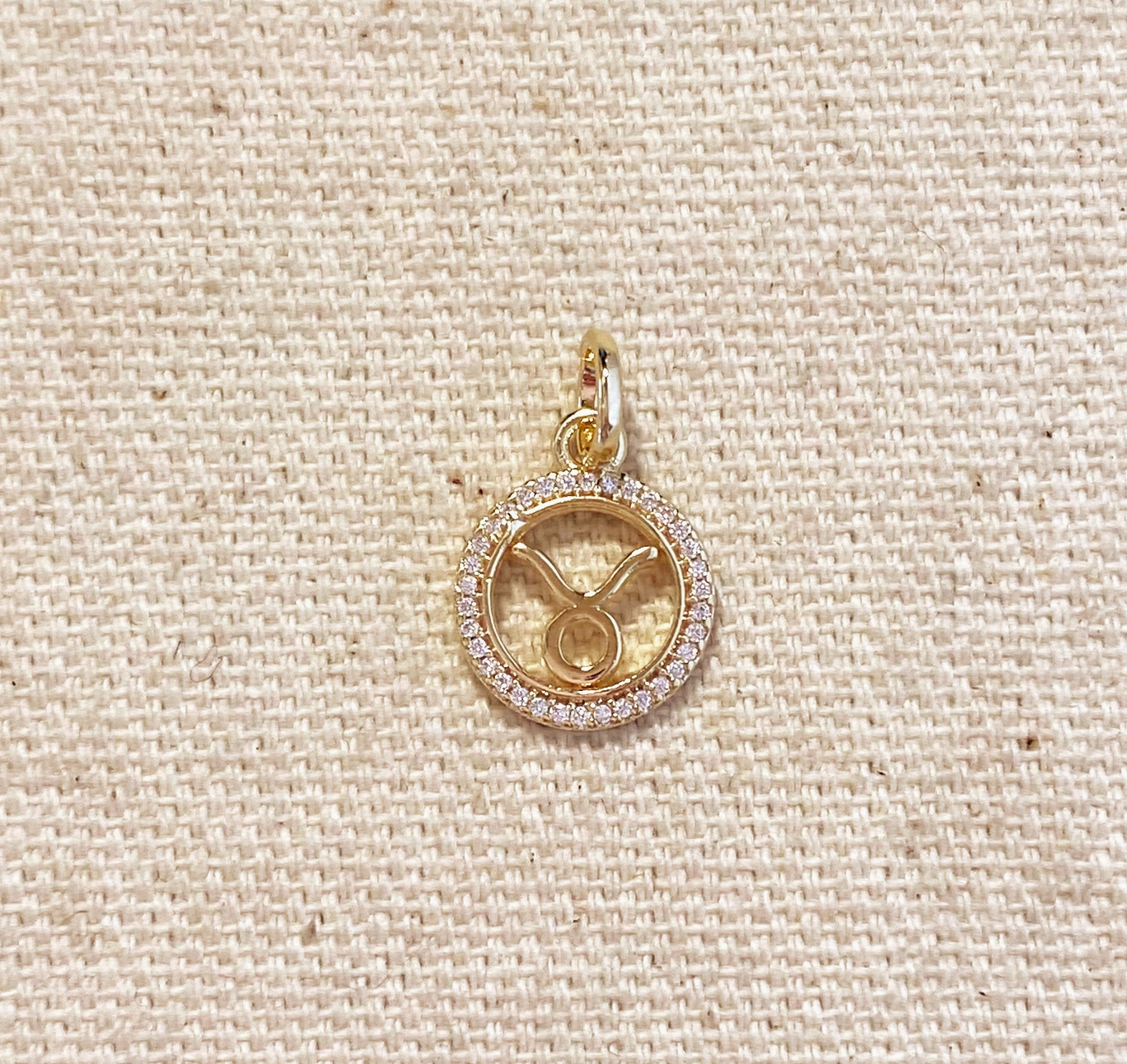Gold Filled CZ Outlined Zodiac Pendant