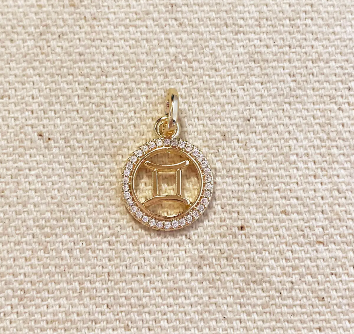 Gold Filled CZ Outlined Zodiac Pendant