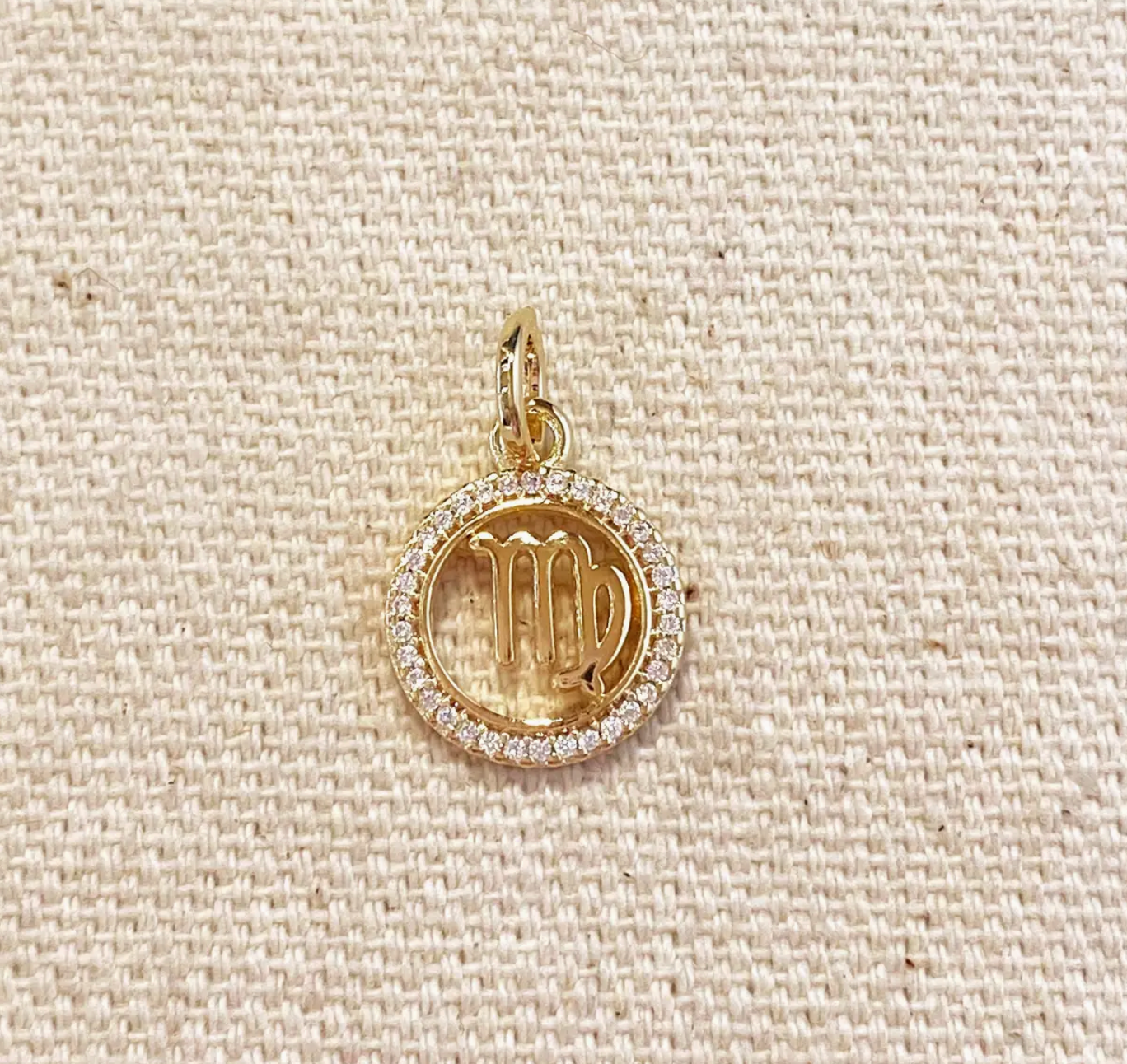 Gold Filled CZ Outlined Zodiac Pendant