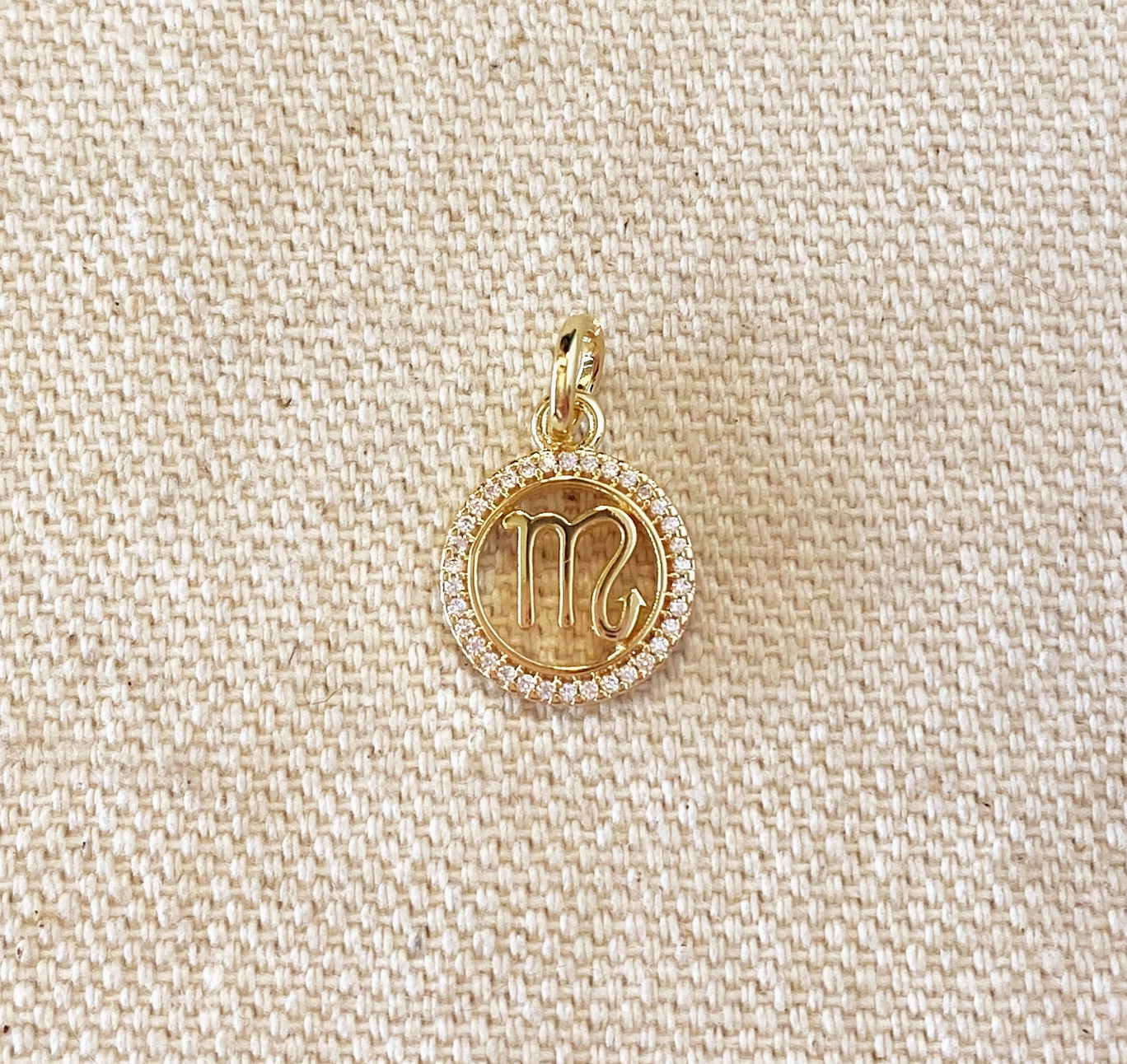 Gold Filled CZ Outlined Zodiac Pendant