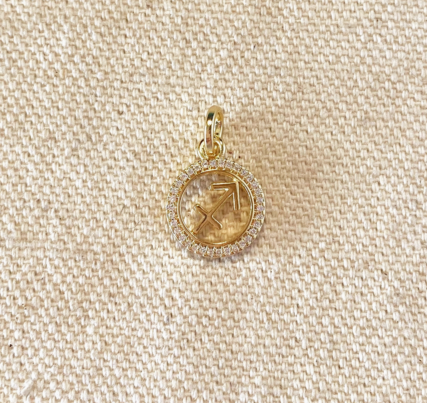 Gold Filled CZ Outlined Zodiac Pendant