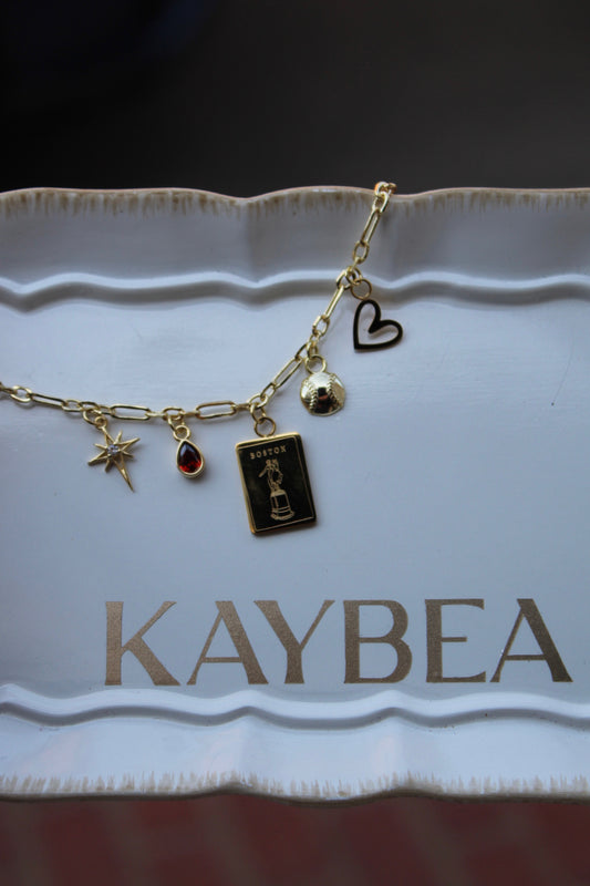 Boston Baseball Charm Necklace