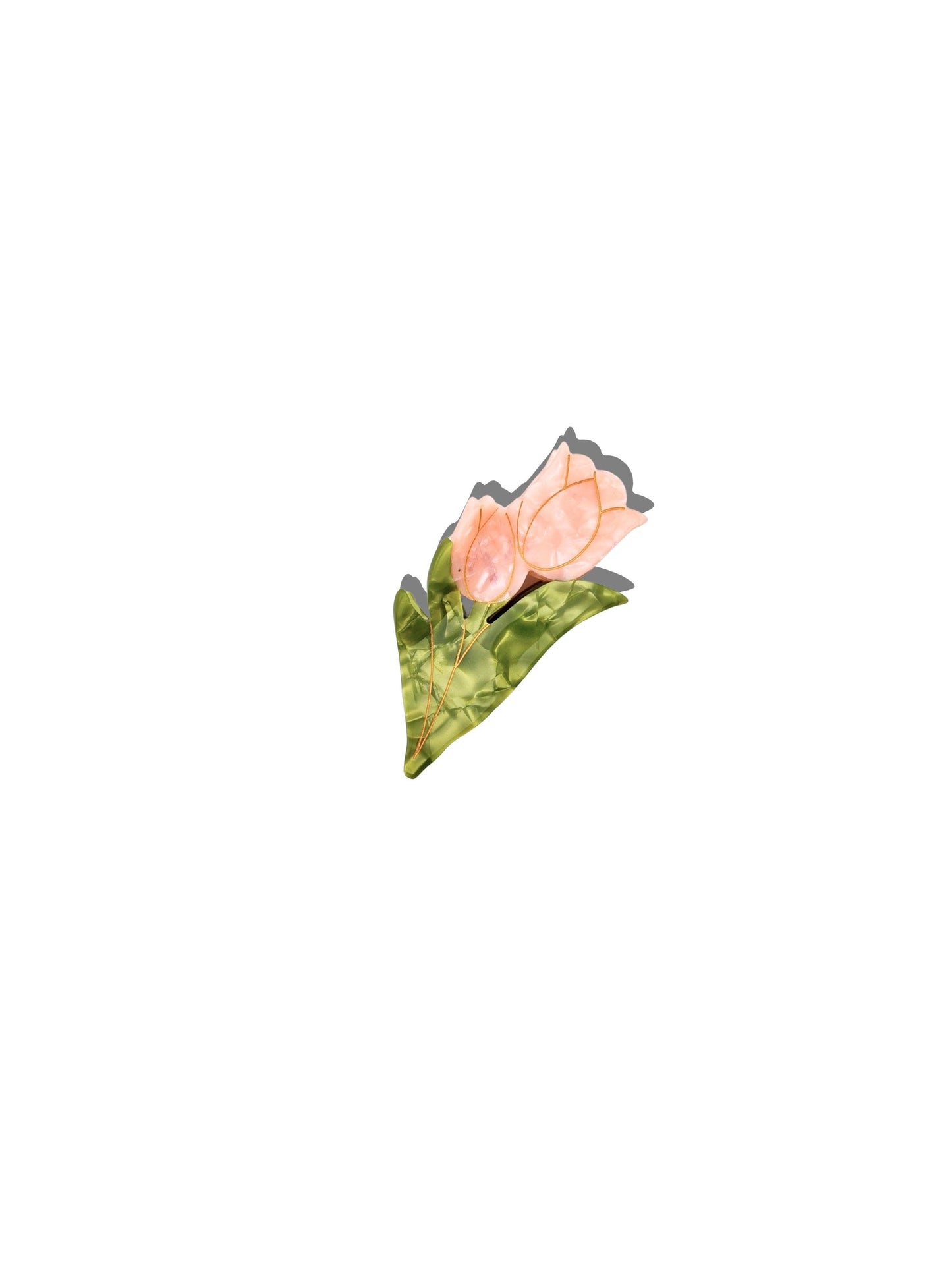 Pink Tulips Claw Hair Clip