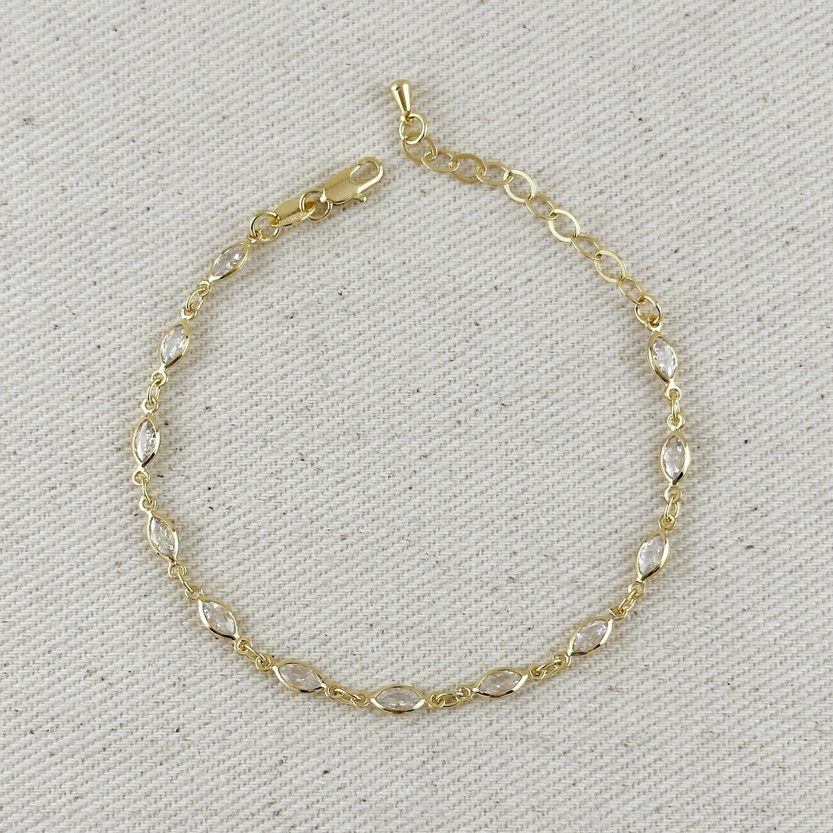 GoldFi - 18k Gold Filled Ellipse Bezel CZ Bracelet