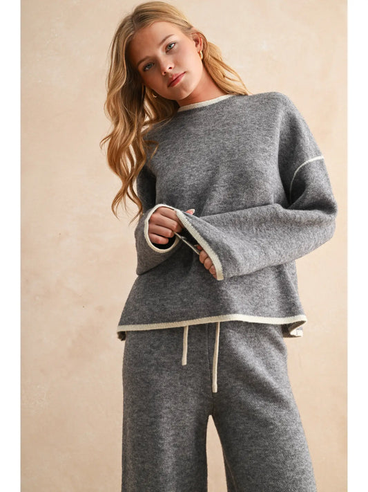 High Neck Long Sleeve Sweater Top