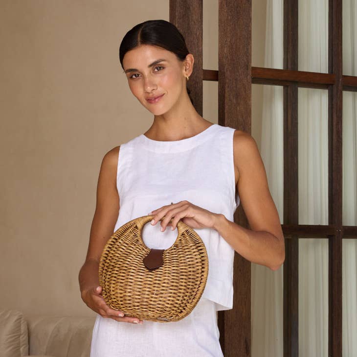 The Winding Road - Rattan Orb Handbag