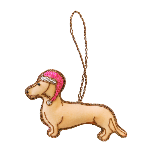 Santa Hat Dachshund Ornament