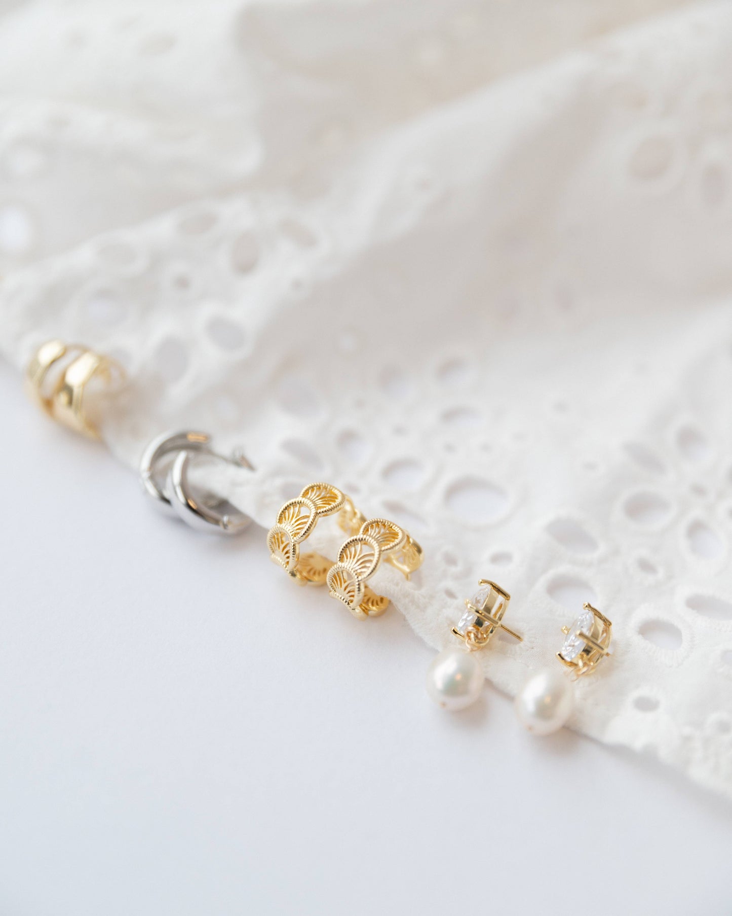 Cali Filigree Gold Filled Hoops Earrings