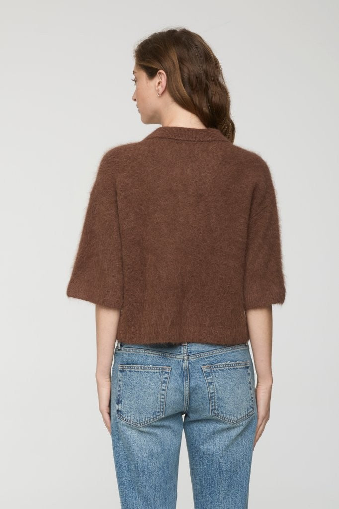 NADYA ALPACA BLEND BOXY POLO SWEATER
